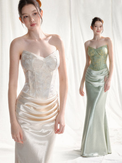 Jacquard Satin Corset Dress