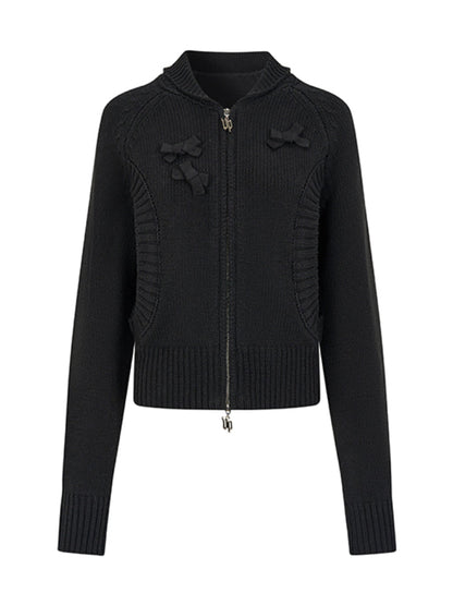 Bowknot Pocket Design Knit Top