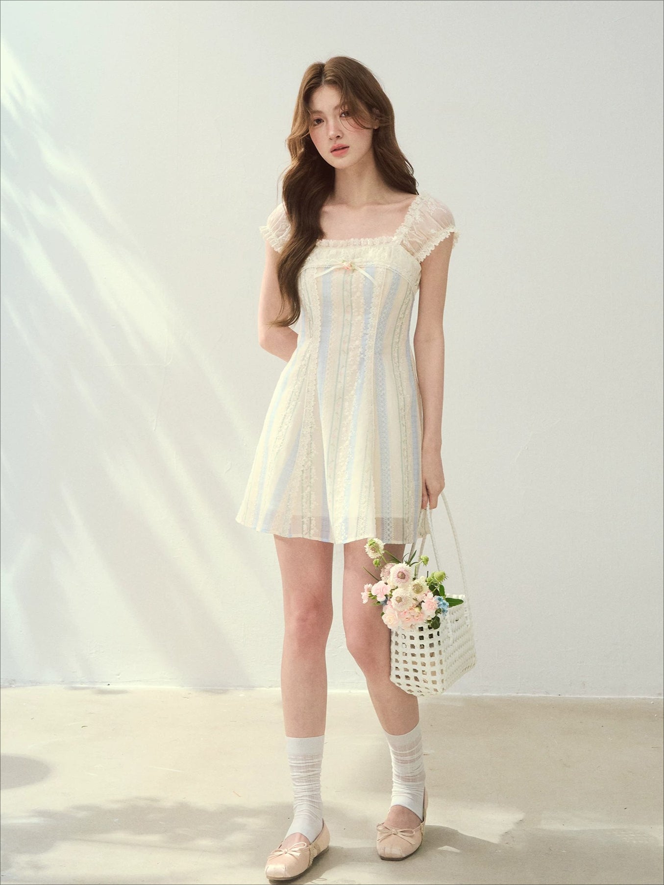 "Tide Coast" Striped Colorblock A-Line Dress