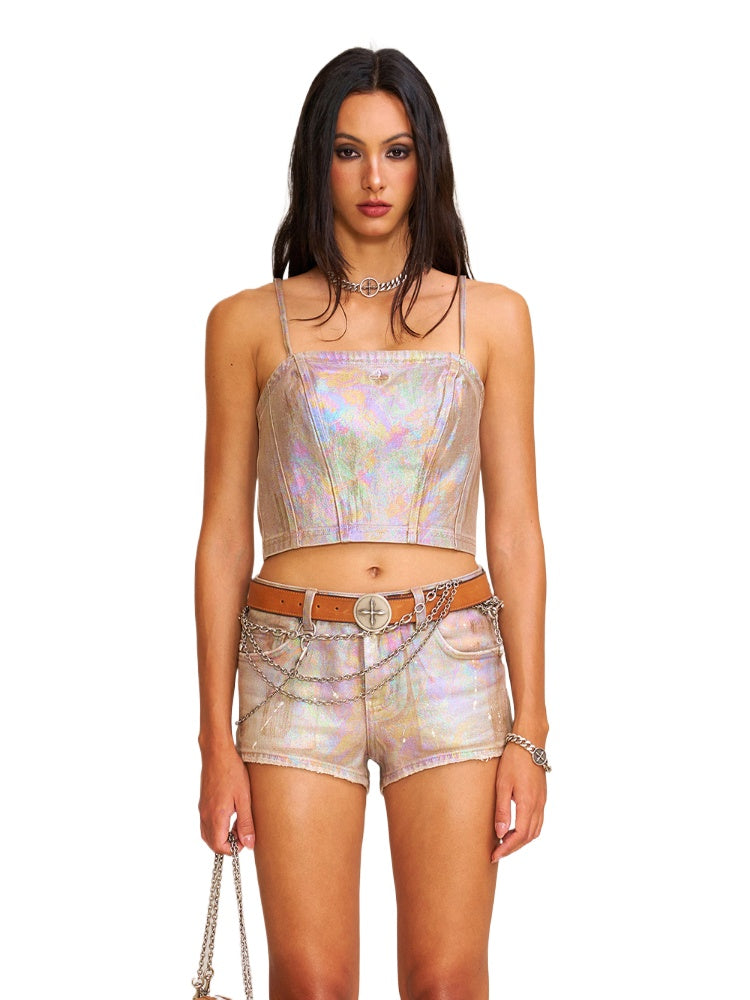 Vintage Storm Fade Dye Long Camisole Fading Desert