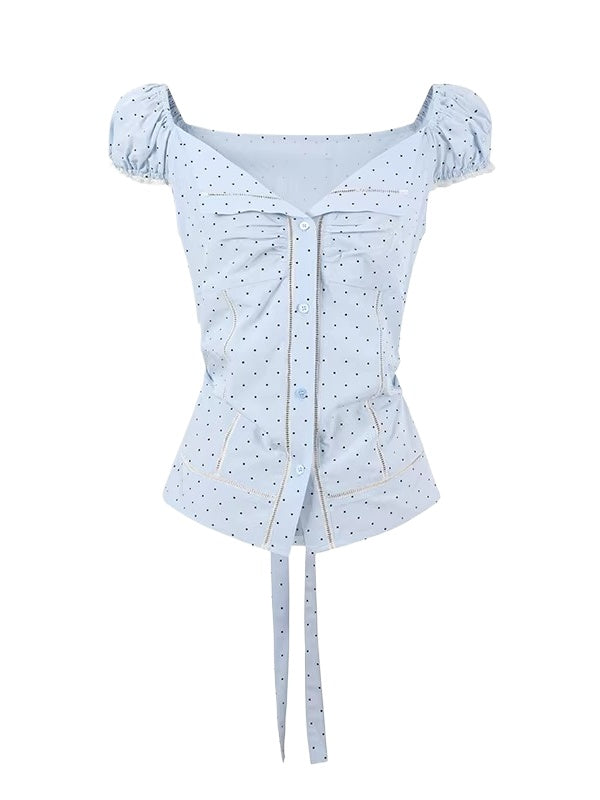 Polka Dot Tie Blouse