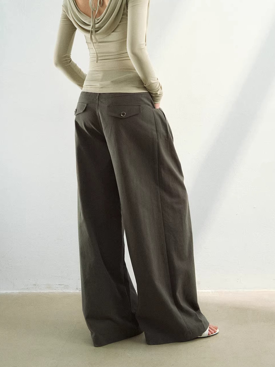 Pleated Straight-Leg Pants