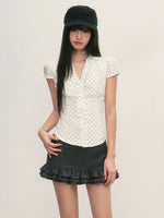 Polka Dot Puff Blouse