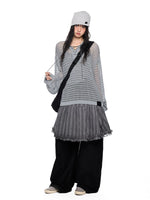 Plaid Bubble Chiffon Skirt