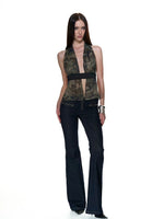 Sheer Organza Halter Top