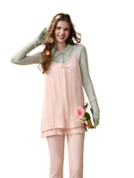 Bow Strap Knit Cami Lace & Pants Set