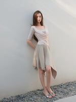 Cross Draped Lace Top