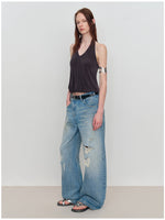 U-Shaped Bud Halter Tank Top
