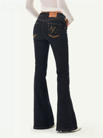 Vintage Raw Denim Slim Flare Jeans