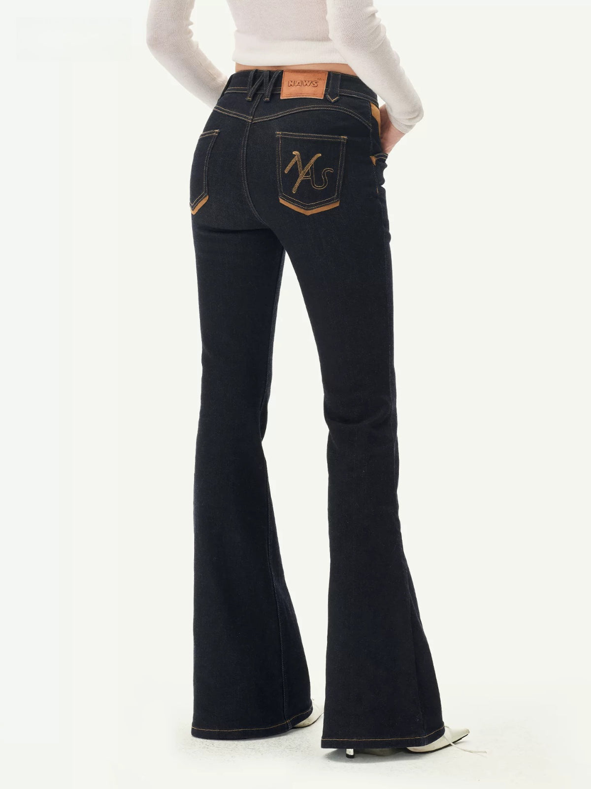 Vintage Raw Denim Slim Flare Jeans