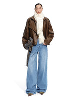 Sailor-Inspired Washed Twill Denim Low-Rise Straight Jeans