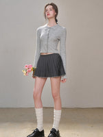 Mist-Grey Pleated Skirt