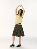 Leopard Print Flowy Midi Skirt