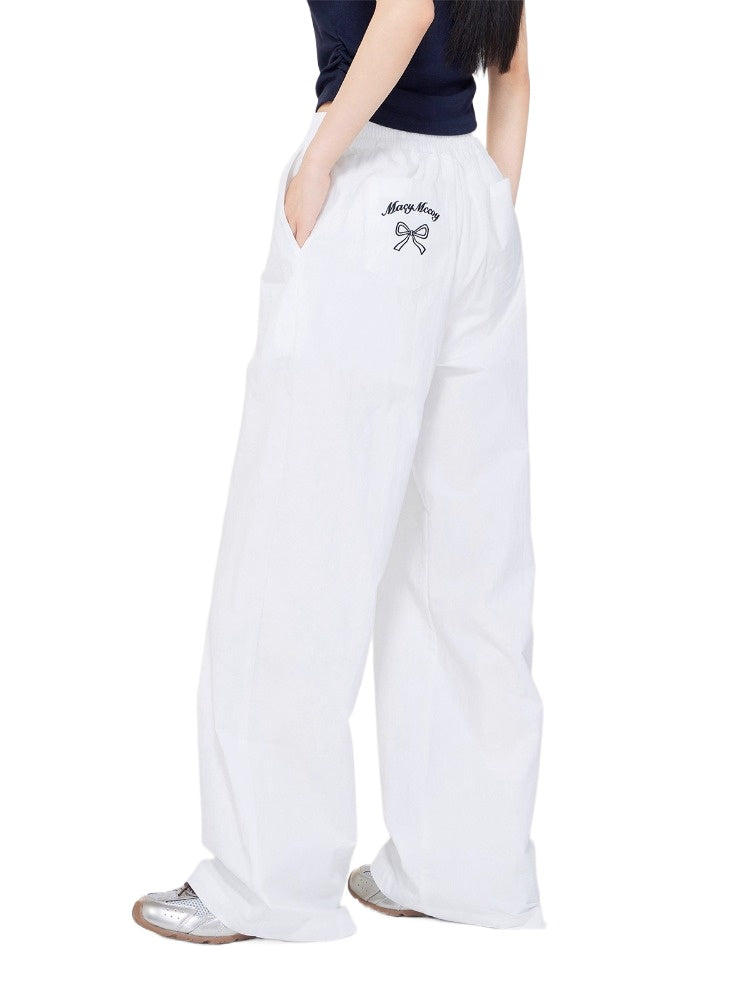 White High-Waisted Wide-Leg Pants