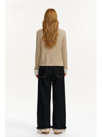Cable Knit Layered Shirt Cardigan