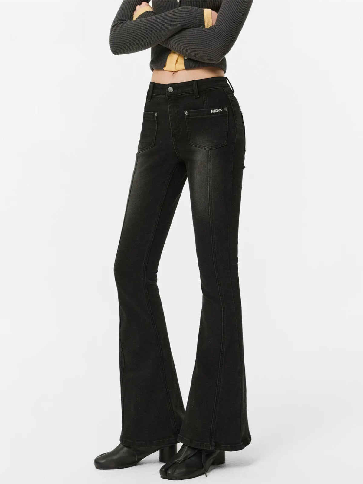 Vintage Washed High Rise Bootcut Jeans