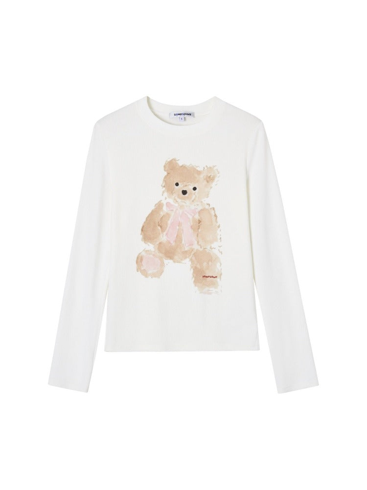 Bear Print Long Sleeve Tee