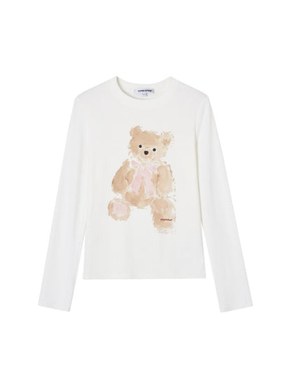 Bear Print Long Sleeve Tee