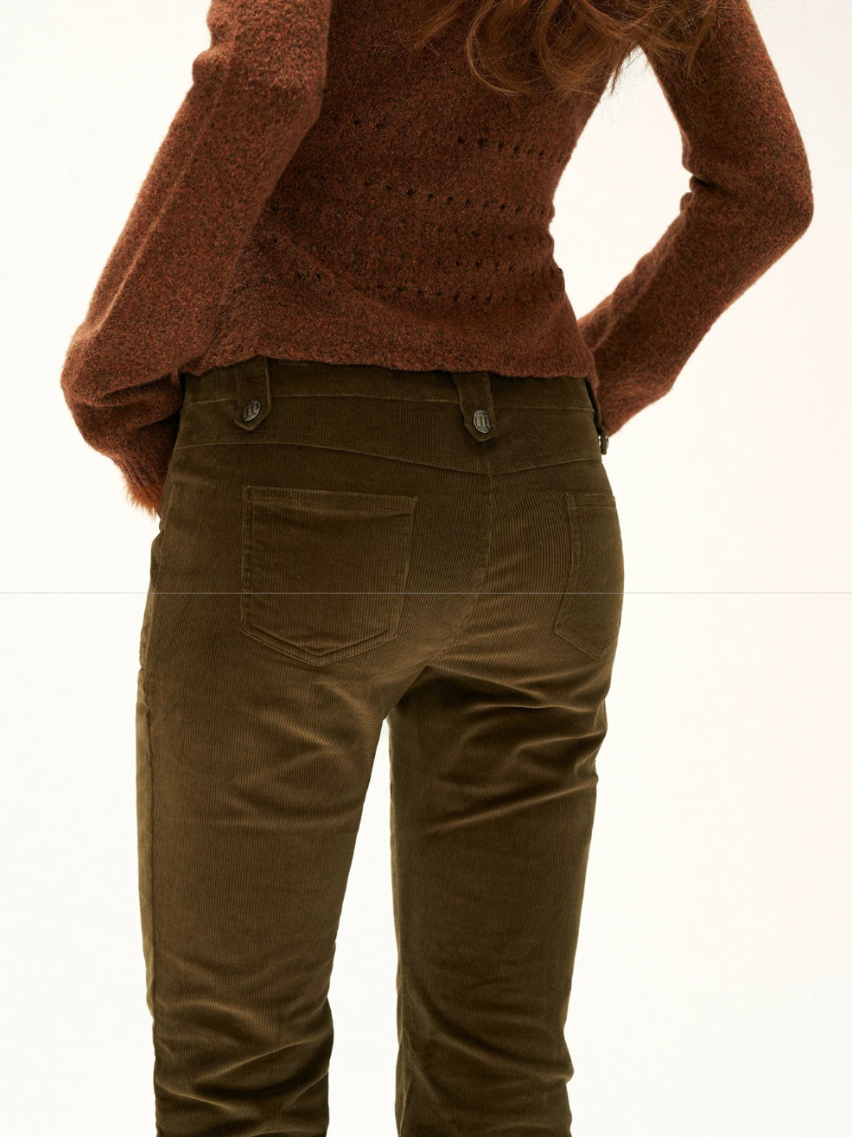 Tencel Cotton Corduroy Cropped Pants