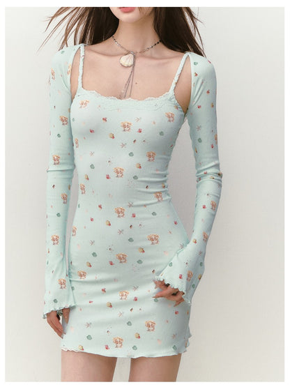 Seaside Series Printed Dress &amp; Cover Up Set