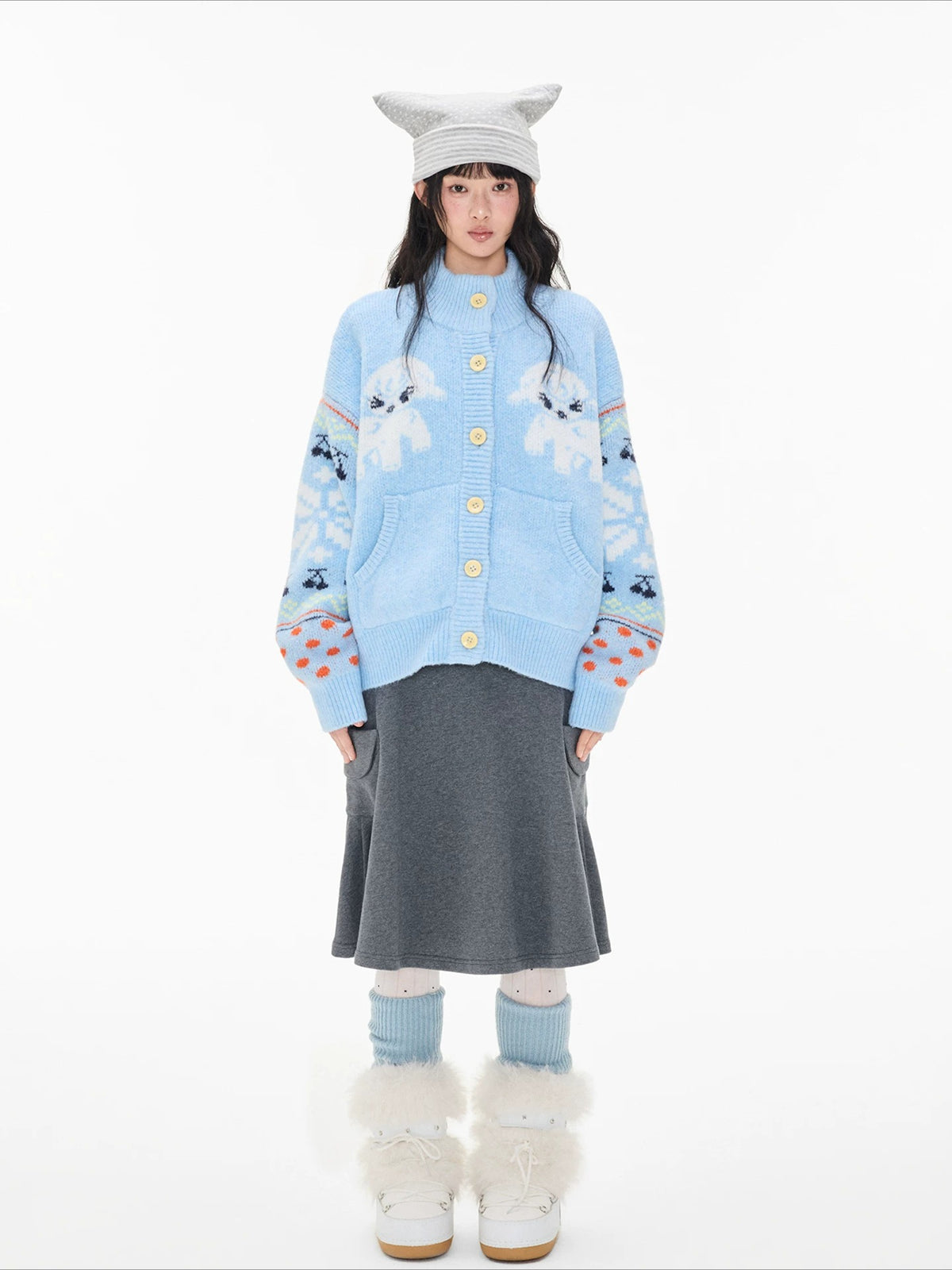 Fair Isle Sheep Knit Cardigan