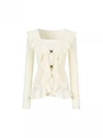 Layered Ruffle-Trim Knit Top