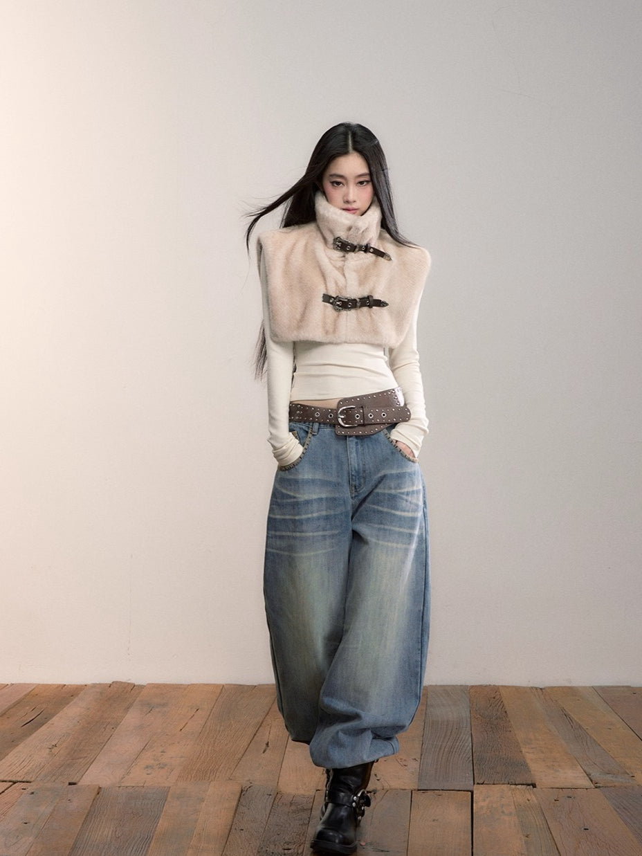 Vintage Wash Straight Jeans