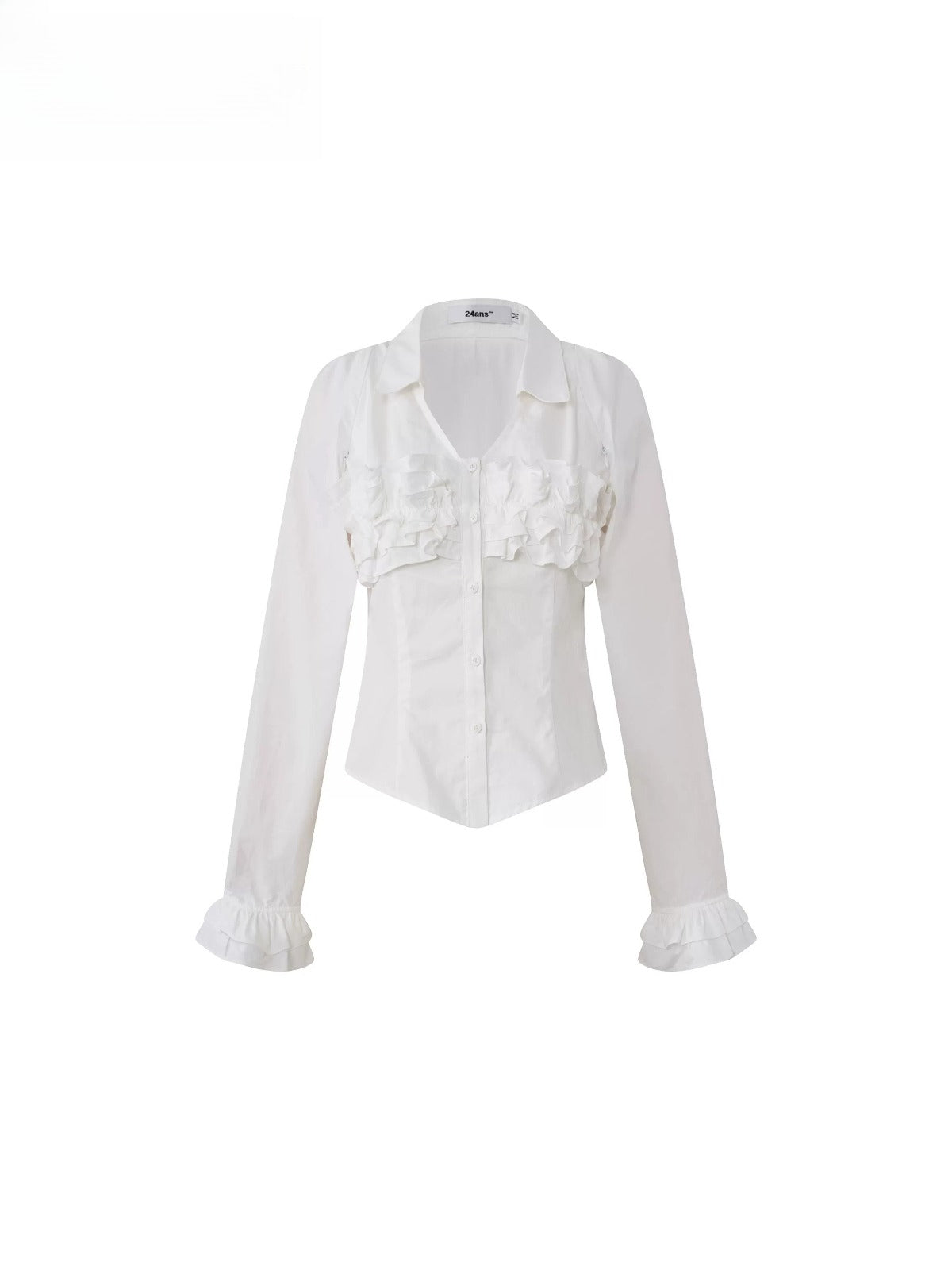 Layered Ruffle Puff Sleeve Shirt