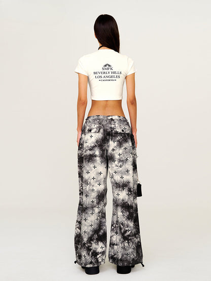 Tie-Dye All-Over Print Casual Cargo Pants