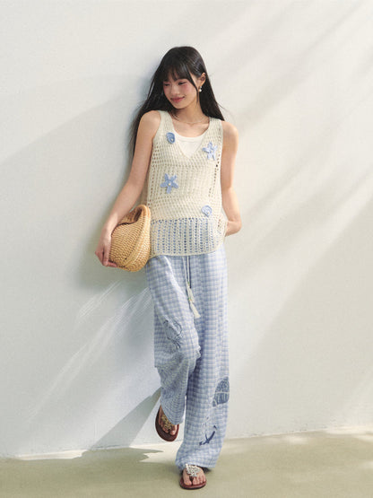 Pearl Crochet Hollow Vest Camisole