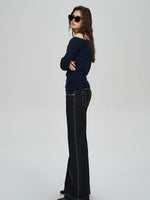 Lyocell Ruched Pearl Tee