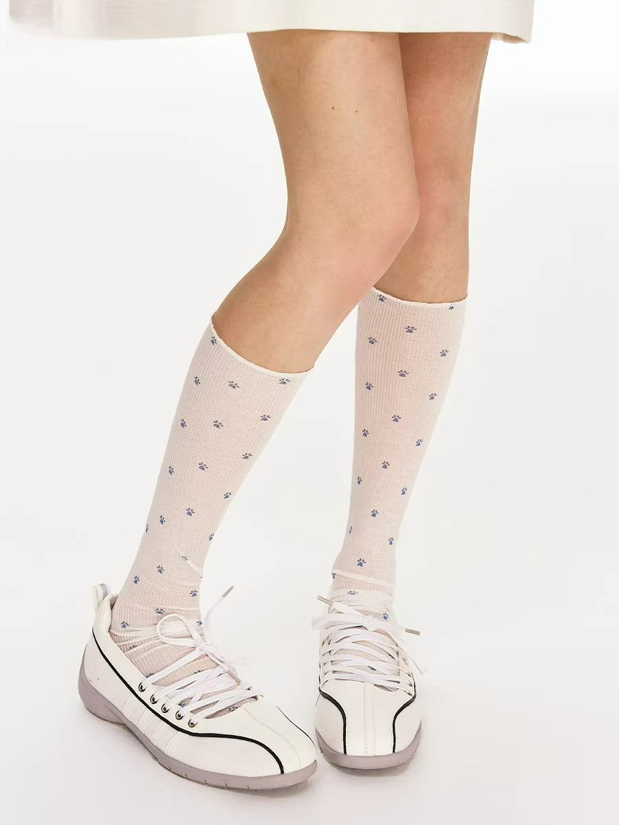 MeowMeow Cat Paw Mid-Calf Socks