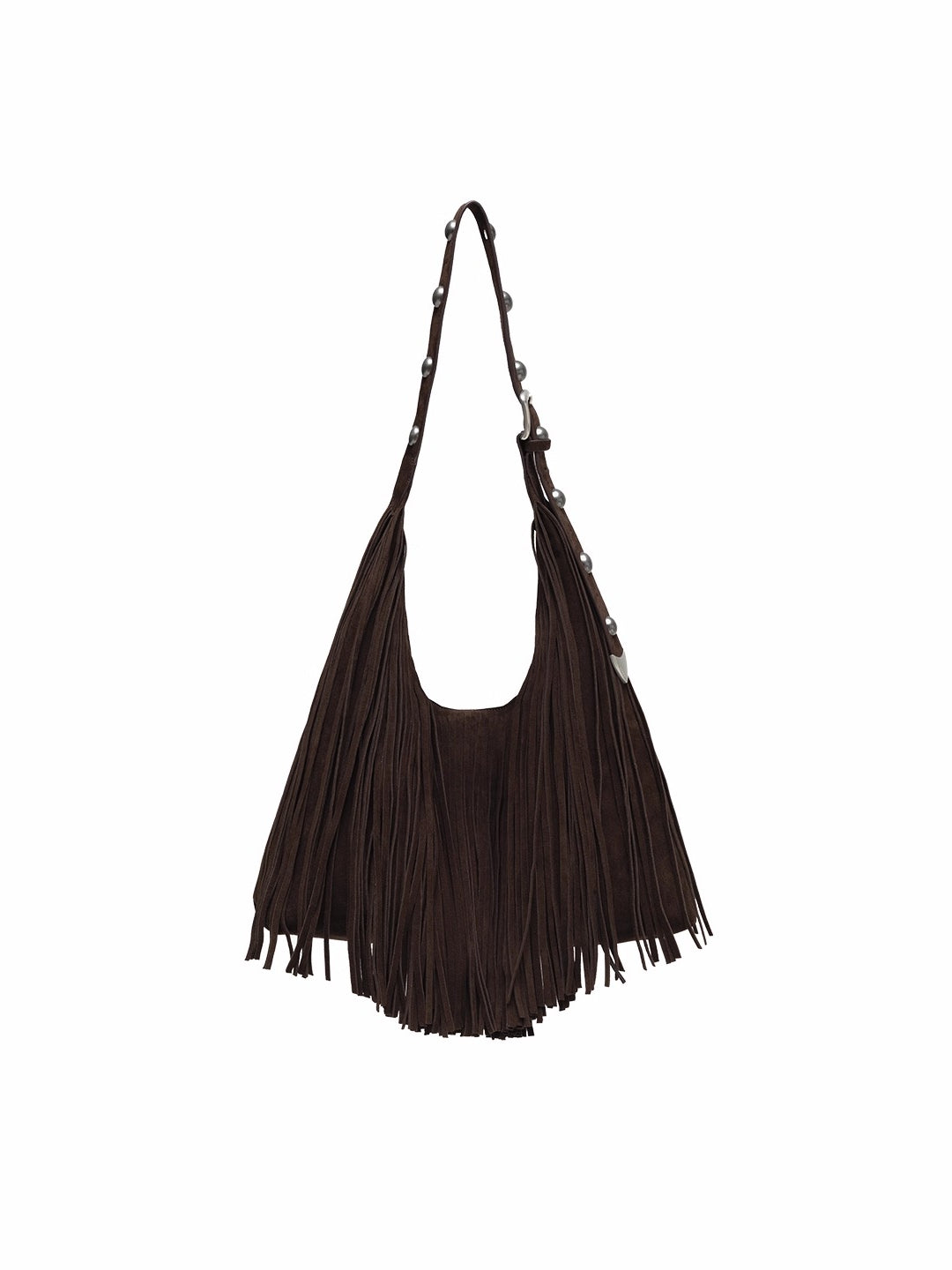 Suede Fringe Stud Tote