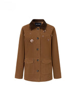 Brown Embellished Pocket Jacket