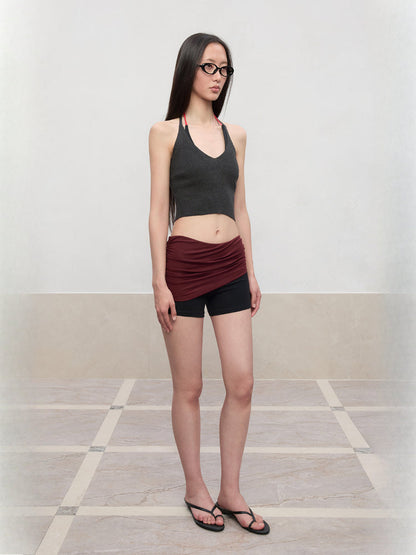 V-Neck Halter Layering Knit Vest