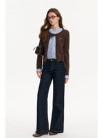 Waistband Free Straight Leg Jeans
