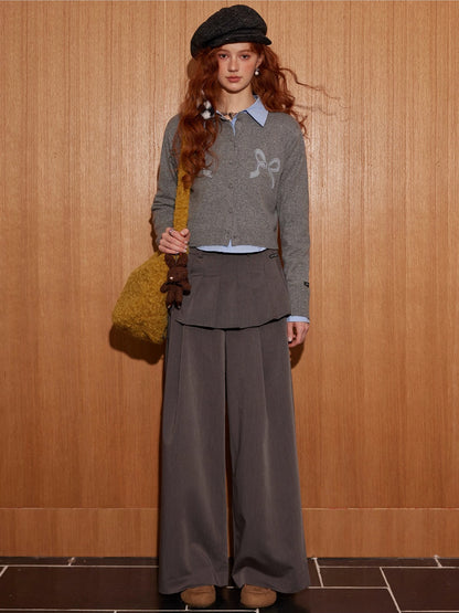 Pleated Layer Wide-Leg Pants