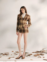 Vintage Shoulder-Pad Waist-Cinching Blazer & Shorts Set