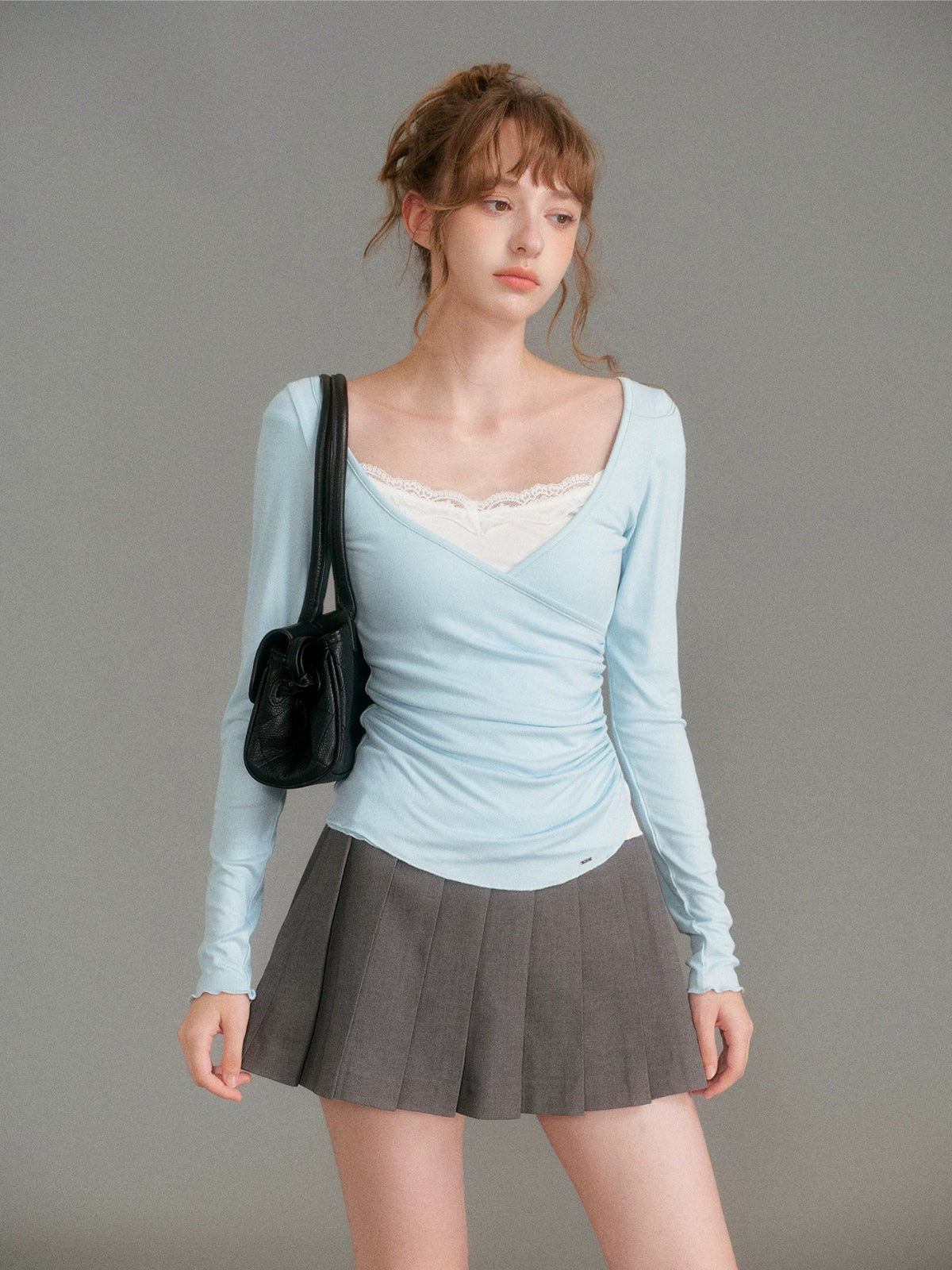 Lace Layered V Neck Top