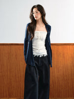 Tie Bust Knit Cardigan Set