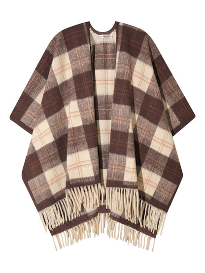 Plaid Fringed Wool Scarves