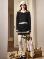 Memo Wool Cloud Knit Cardigan & Pleated Skirt Set