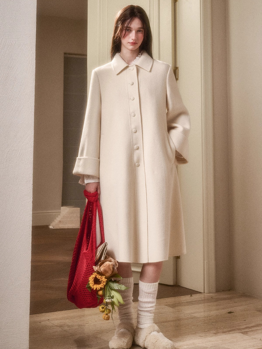 Playful Winter 100% Wool Cape Coat