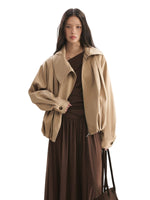 Asymmetric Lapel Bud Hem Jacket