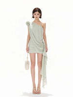 Floral One-Shoulder Dress