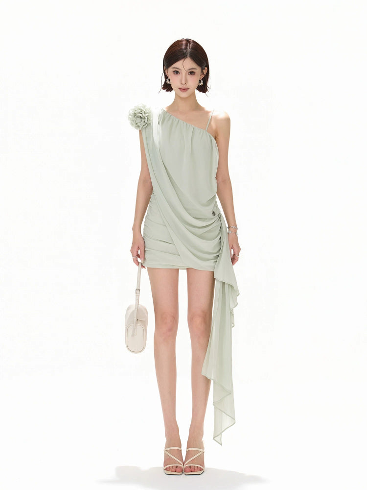 Floral One-Shoulder Dress