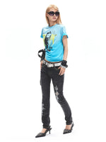 Punk Ruched Graphic Crop Tee