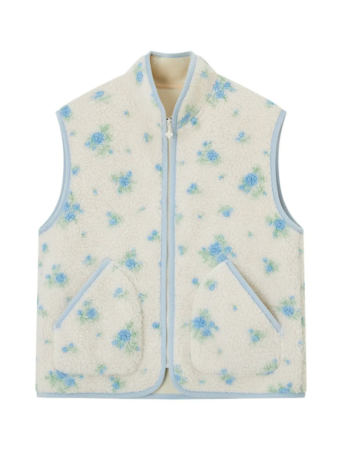 Floral Sherpa Fleece Vest