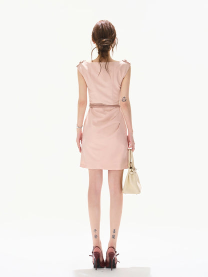V-Neck Tailored Mini Dress