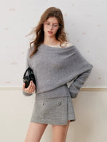 Wool Blend A-Line Skirt